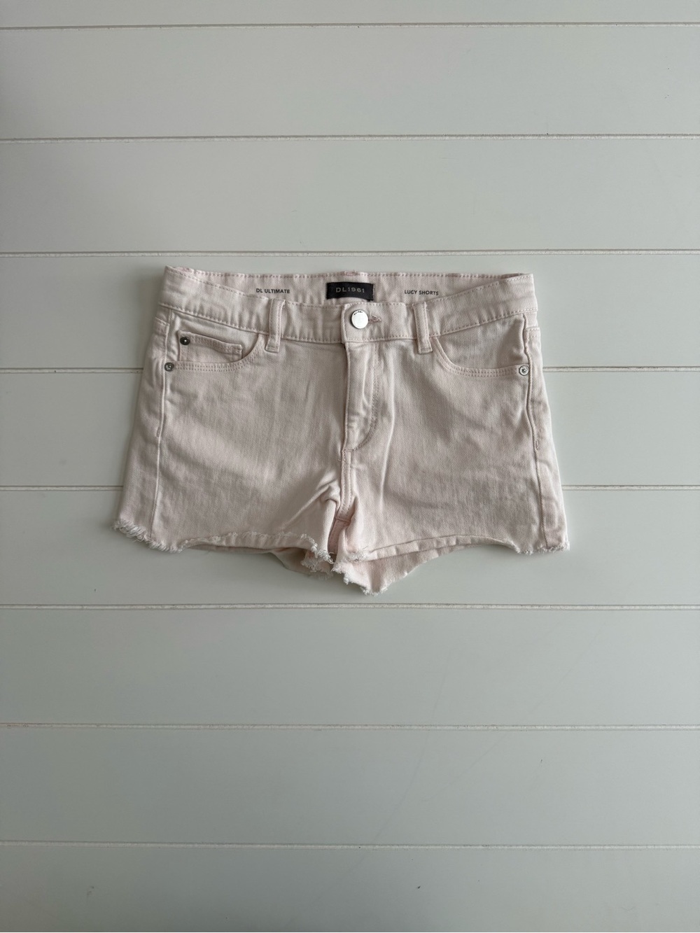 DL1961 Girls Pale Pink Denim Cutoff Shorts
